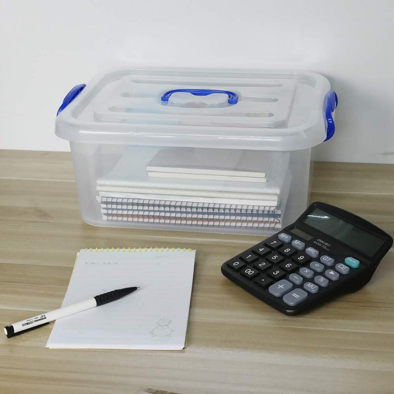 Eagrye 8 Quart Plastic Storage Latch Box, Clear Storage Bin with Handle, Set of 2 - Image 4